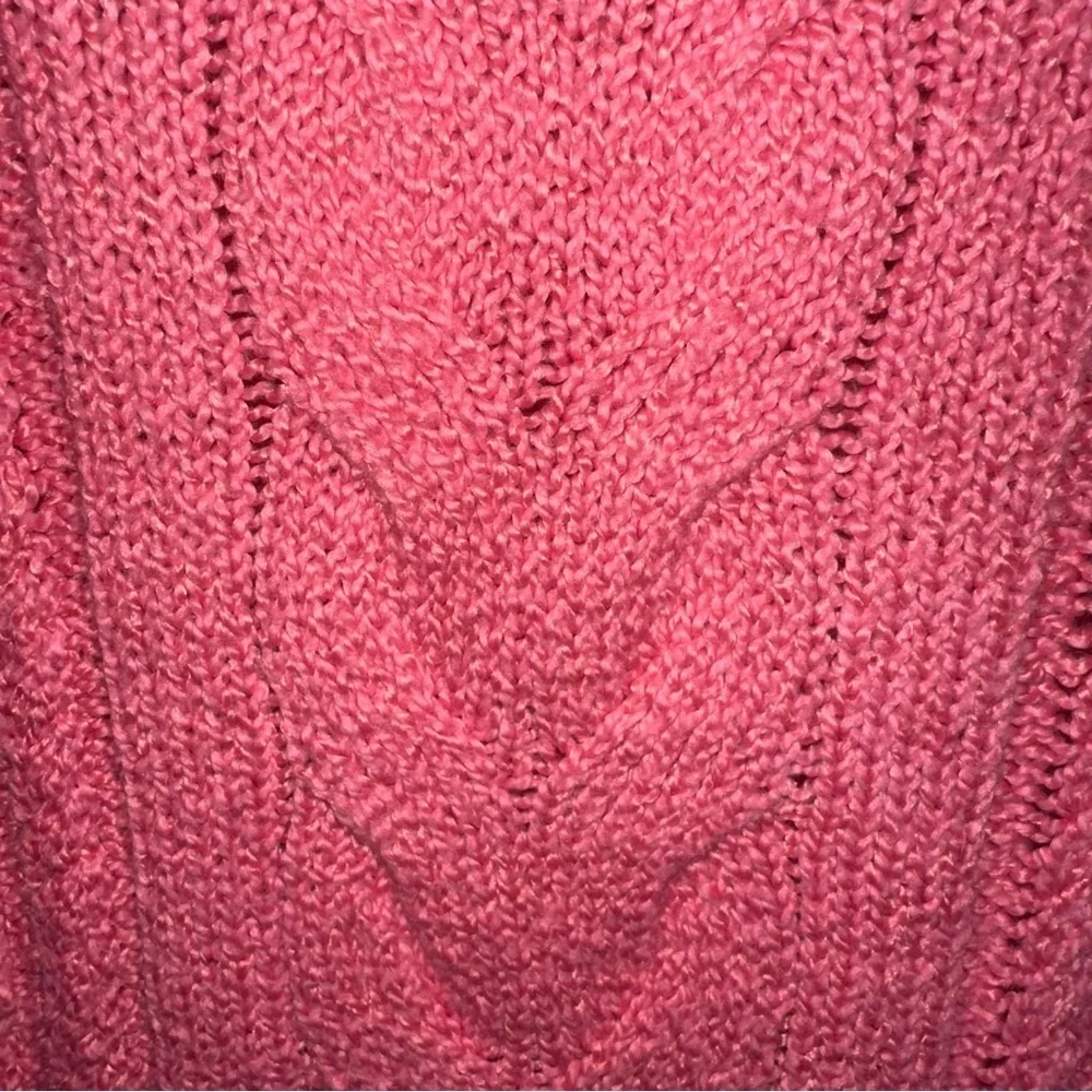 J. Crew Factory Pink Rollneck Cable Knit Sweater XS Cotton Blend HO23